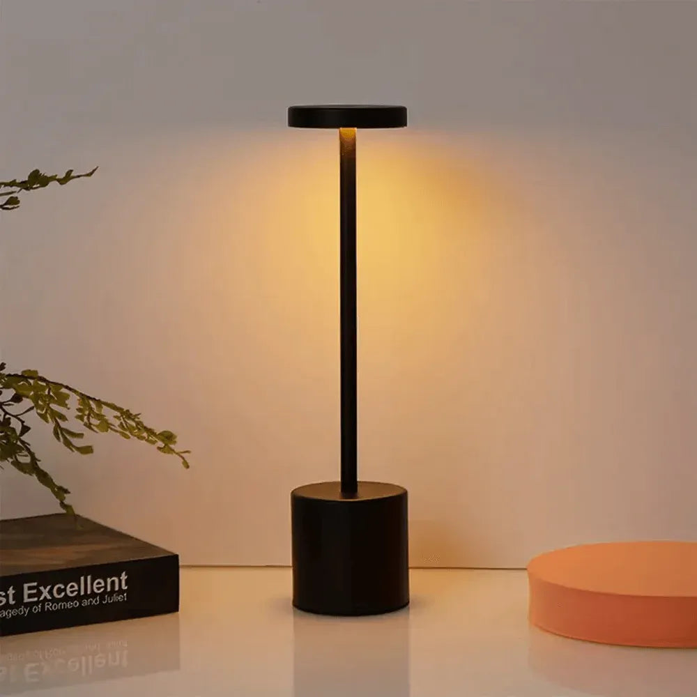 Akku Nachttischlampe Touch Schwarz