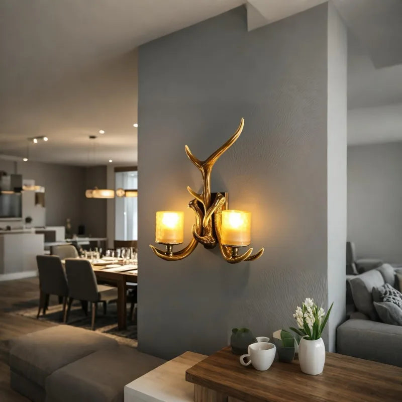 Hirschgeweih Wandlampe