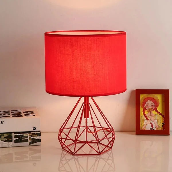 Nachttischlampe Industrial Design rot