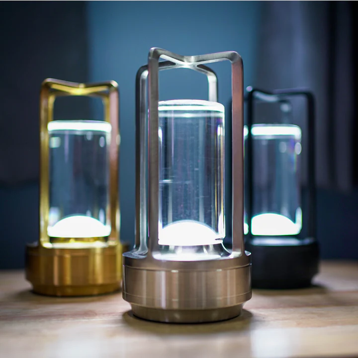 Nachttischlampe Metall Retro