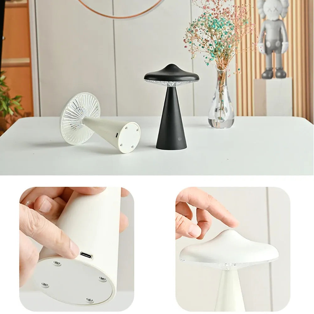 Nachttischlampe Pilzform