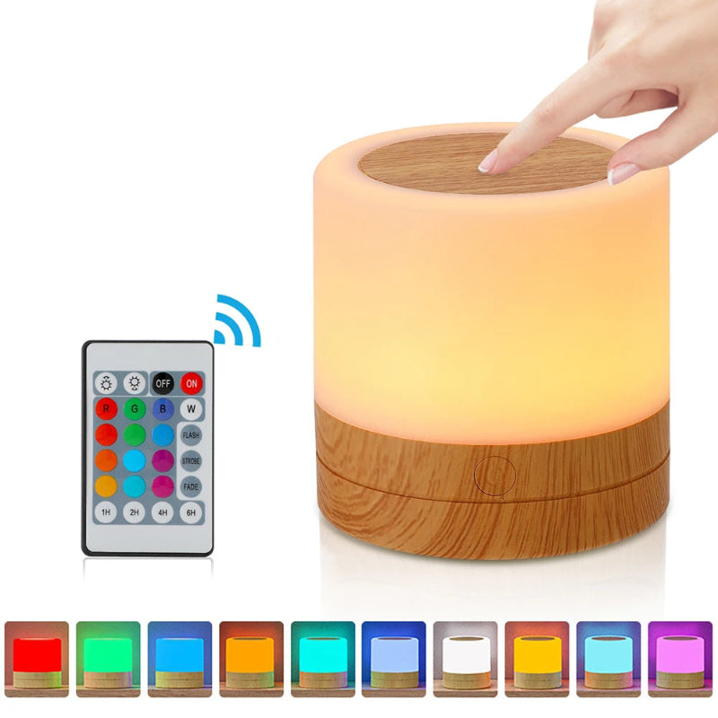 Nachttischlampe Touch Dimmbar Holz