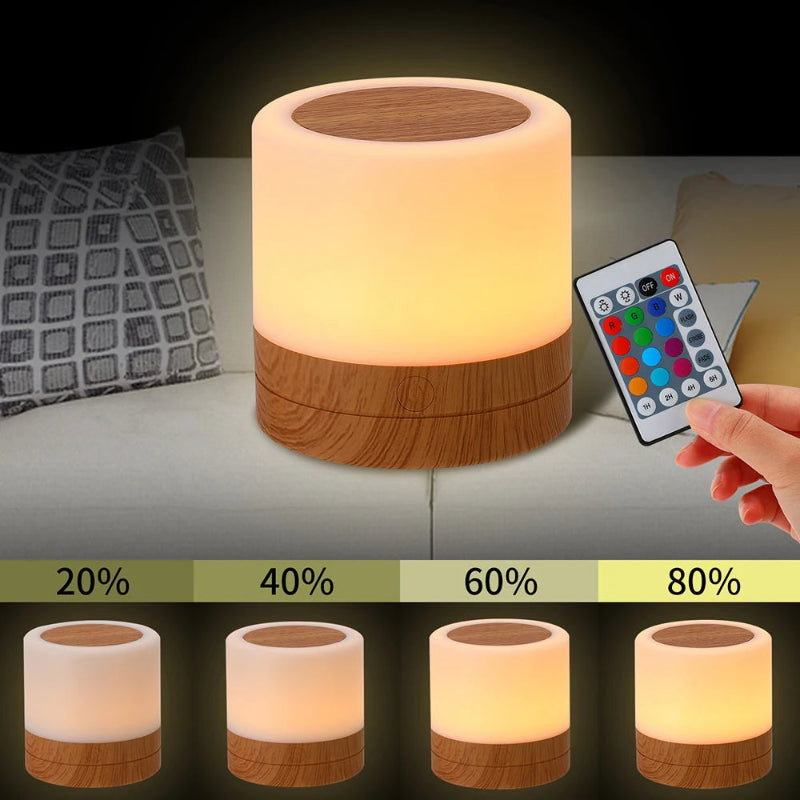 Nachttischlampe Touch Dimmbar Holz