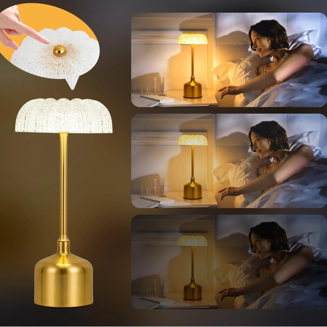 Nachttischlampe Touch Vintage