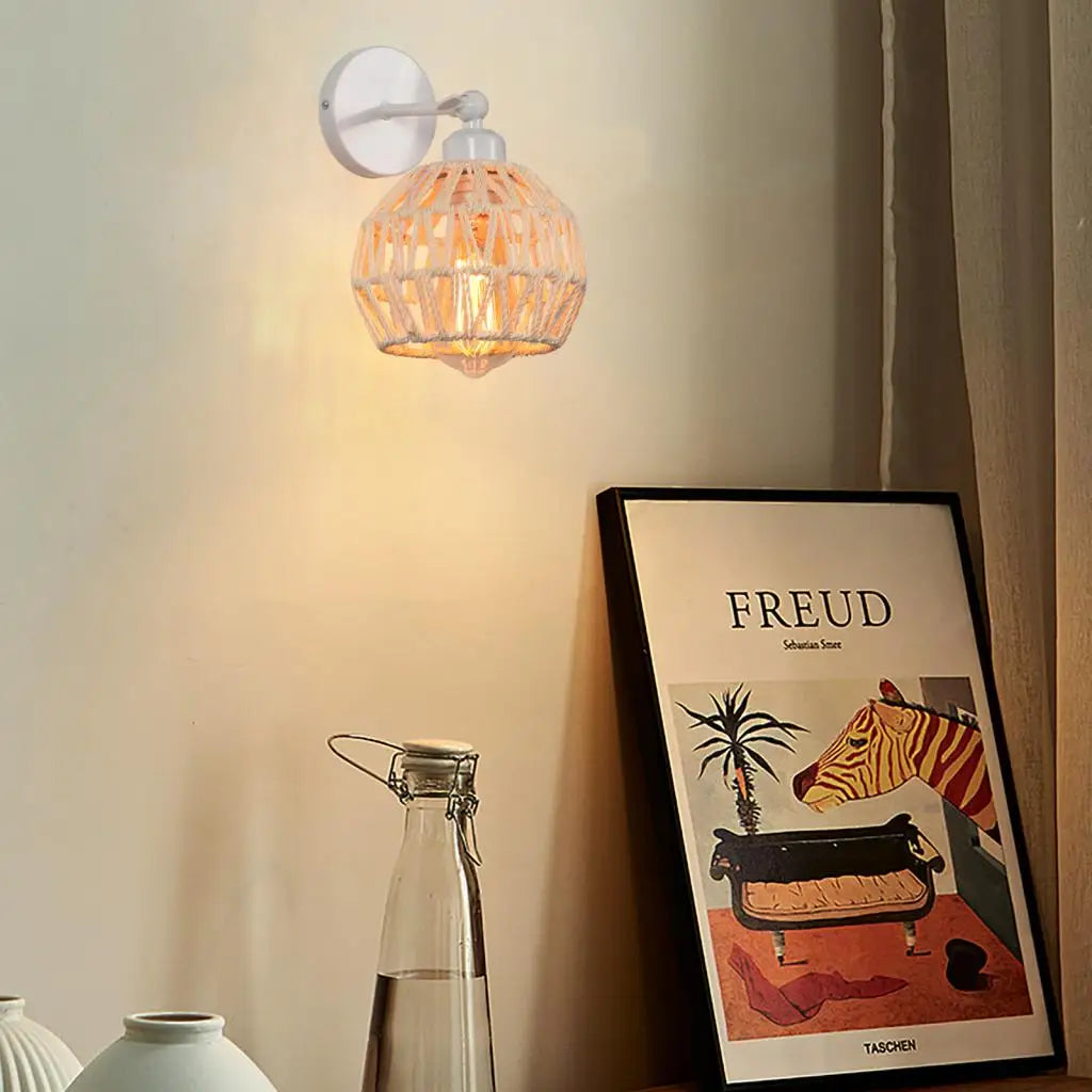Wandlampe Rattan