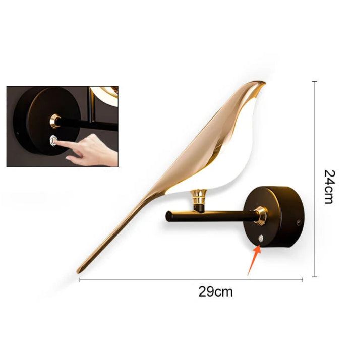 Wandlampe Vogel
