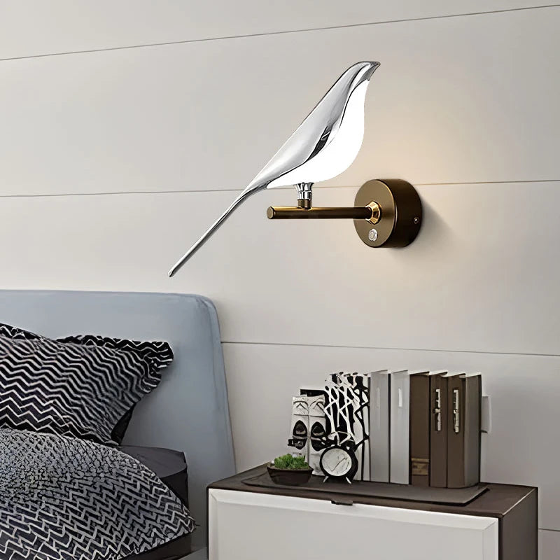 Wandlampe Vogel Silber