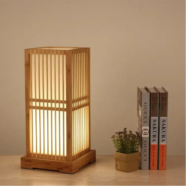 Nachttischlampe Holz