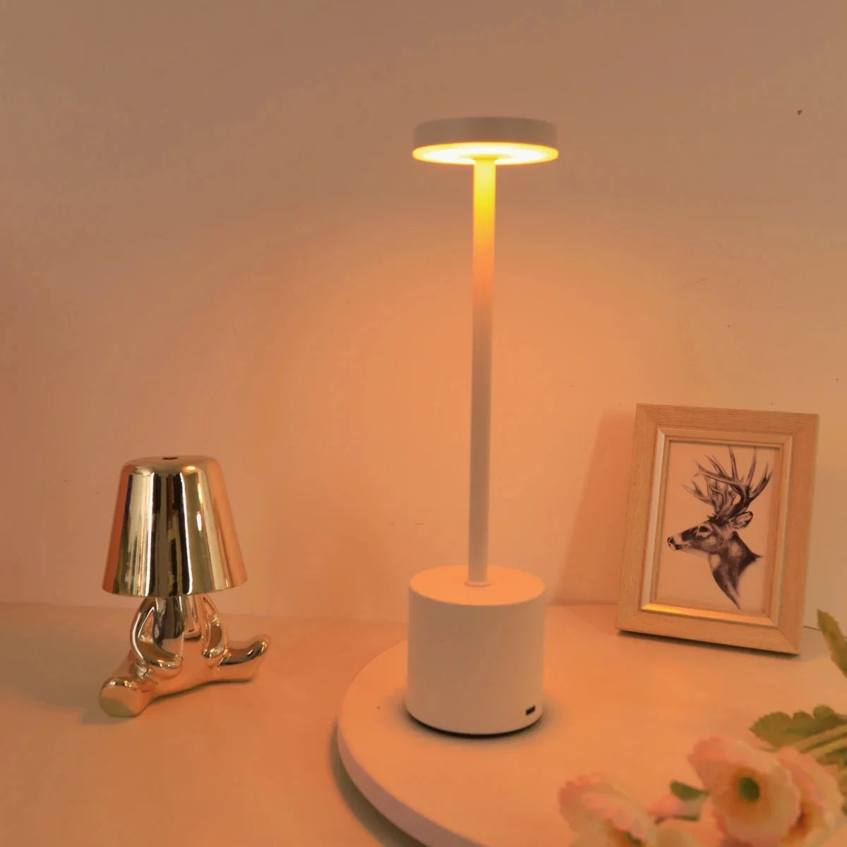 Akku Nachttischlampe Touch Weiss