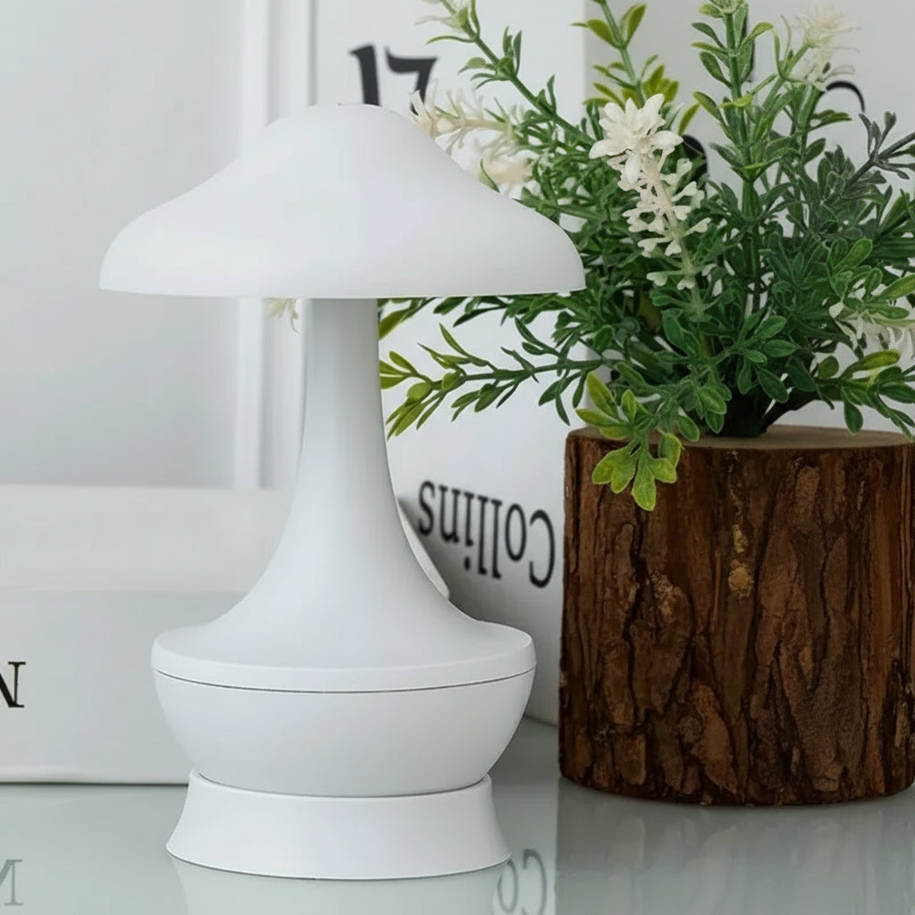 Kleine Pilzlampe Weiss
