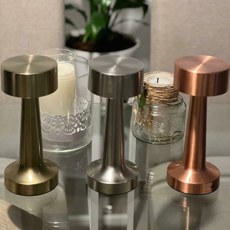 Nachttischlampe Chrom