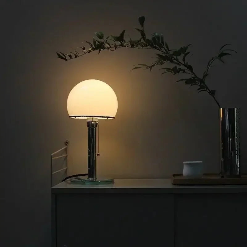 Nachttischlampe Grau Glas