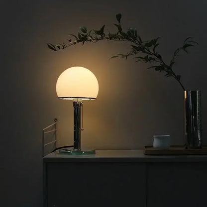 Nachttischlampe Grau Glas