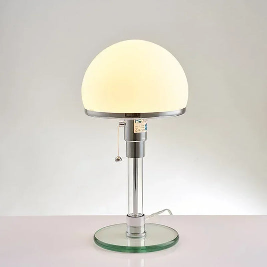 Nachttischlampe Grau Glas