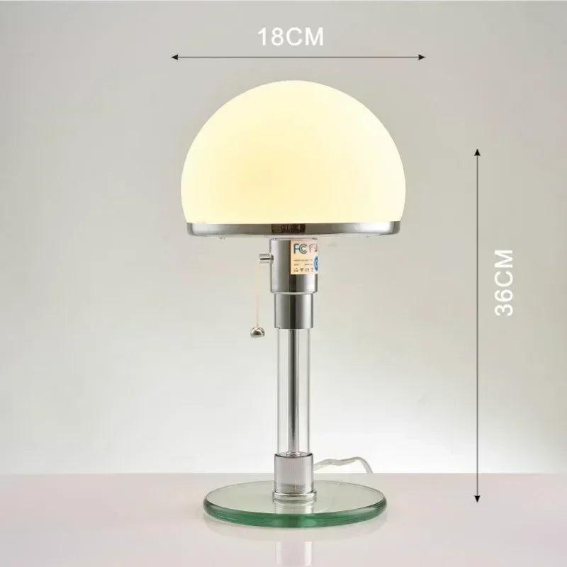 Nachttischlampe Grau Glas