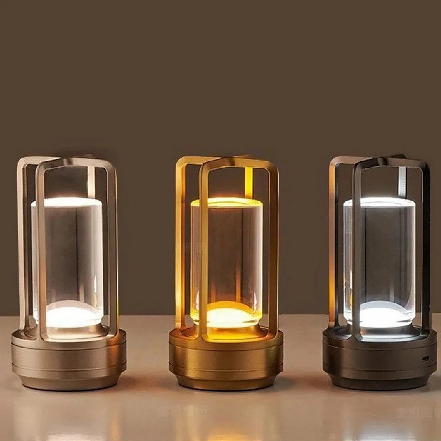 Nachttischlampe Metall Retro