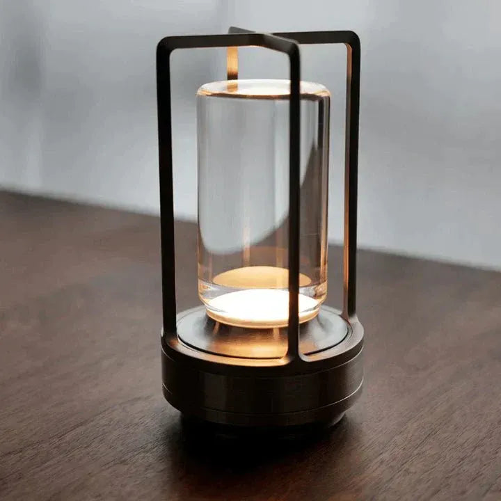 Nachttischlampe Metall Retro schwarz