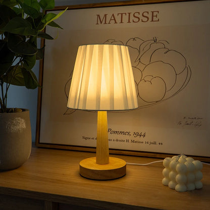 Nachttischlampe Plissee