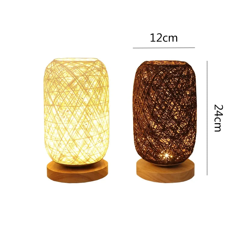 Nachttischlampe Rattan_2