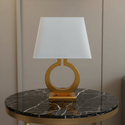 Nachttischlampe mit Stoffschirm