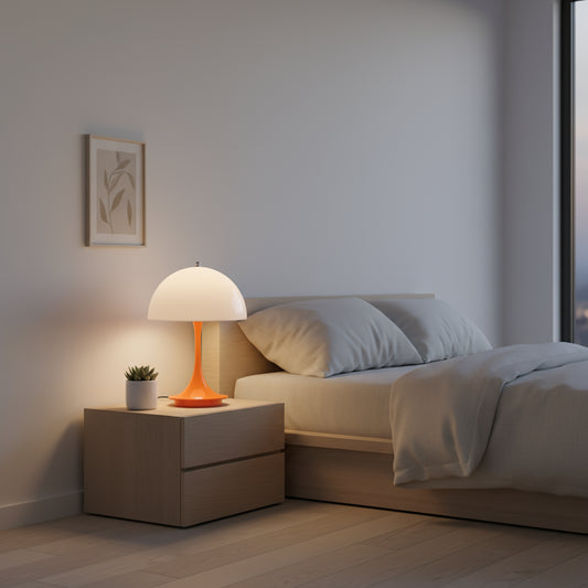 Pilzlampe Orange Kabellos