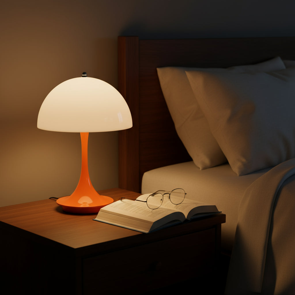 Pilzlampe Orange Kabellos