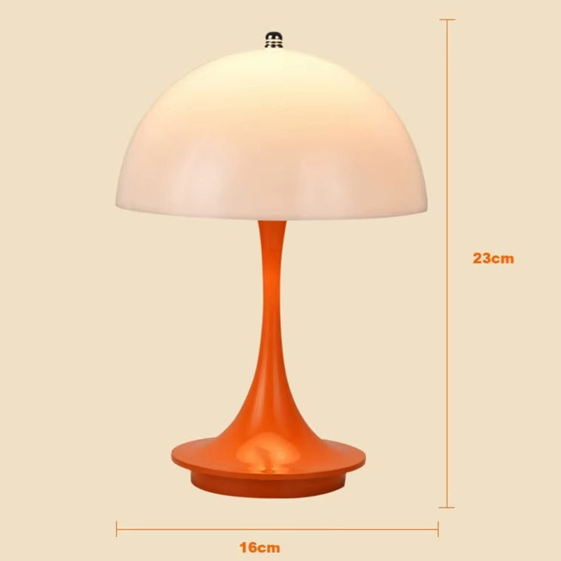 Pilzlampe Orange Kabellos