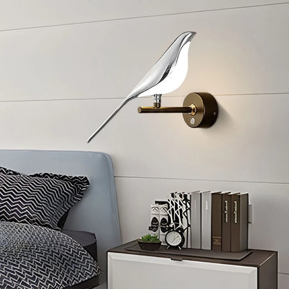 Wandlampe Vogel Silber